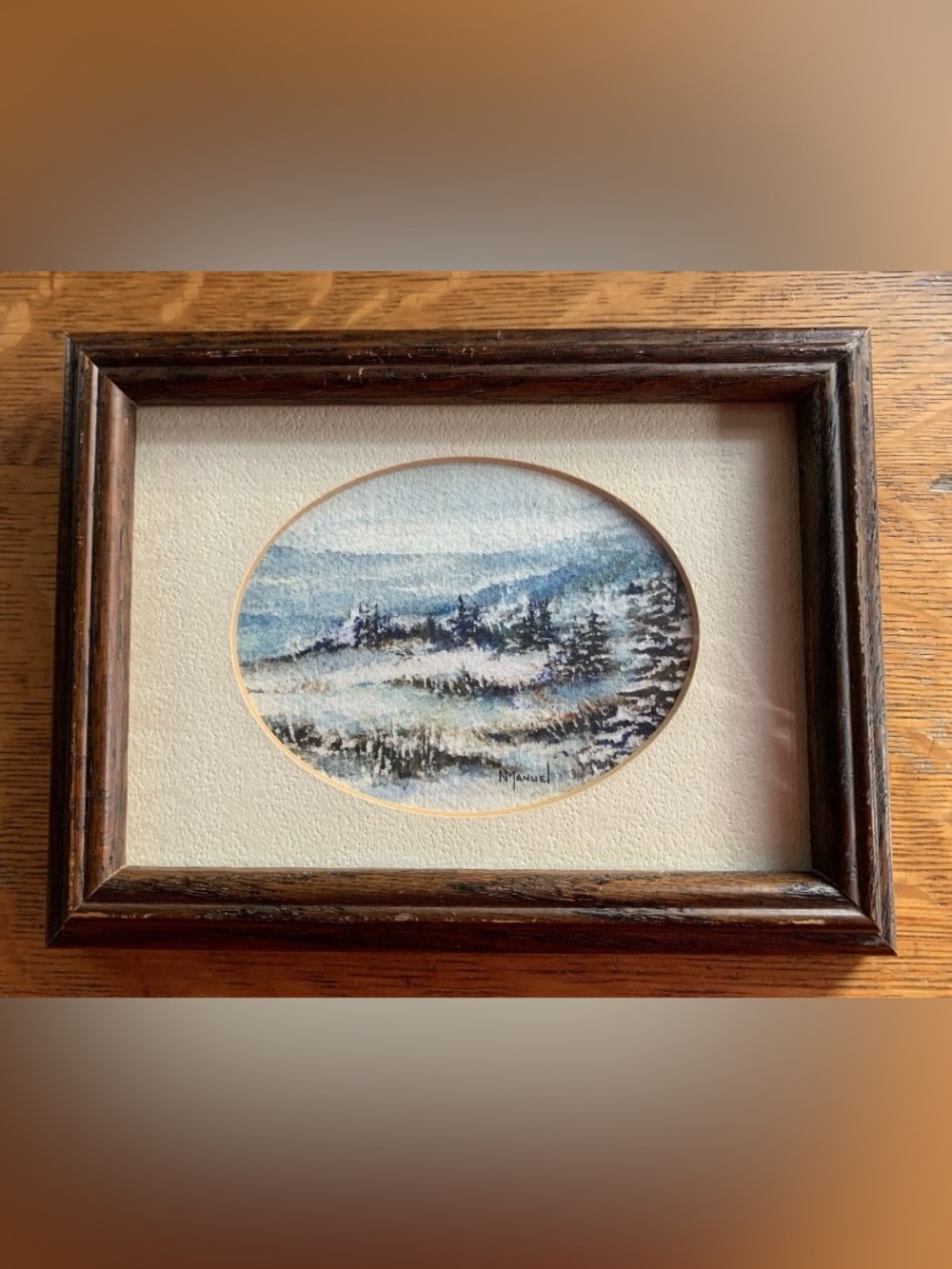 Original Mountain Landscape Watercolor Painting Nancy Manuel 8x6” Rocky Mountain